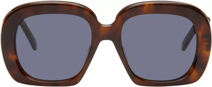 Солнцезащитные очки Curvy Brown LOEWE, Blonde Havana/Blue