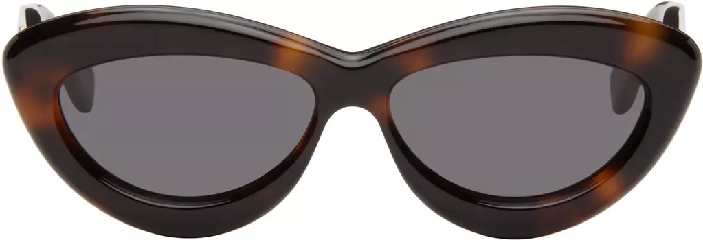 Солнцезащитные очки Curvy Brown LOEWE, Dark Havana/Smoke
