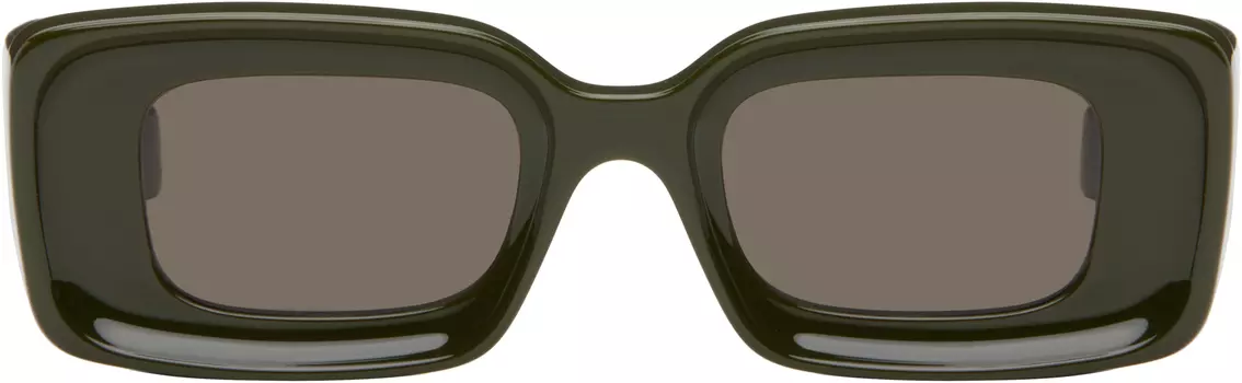 Солнцезащитные очки цвета хаки прямоугольной формы LOEWE