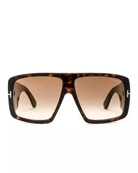 Солнцезащитные очки цвета ворона Tom Ford, цвет Shiny Dark Havana