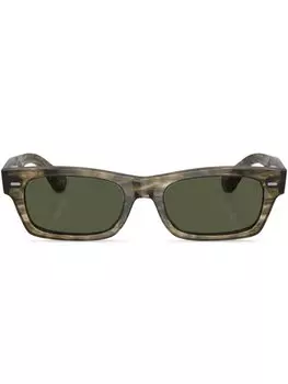 Солнцезащитные очки Davri в прямоугольной оправе Oliver Peoples, зеленый