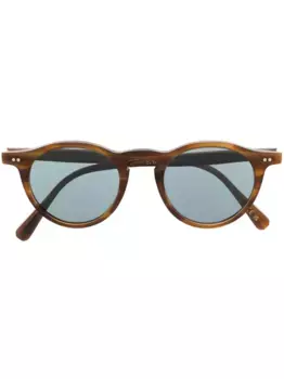 Солнцезащитные очки Desmon Sun в круглой оправе Oliver Peoples, коричневый