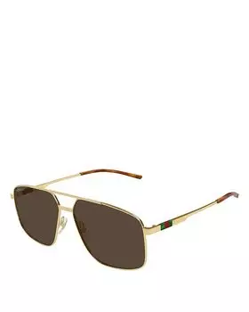 Солнцезащитные очки Details Navigator, 60 мм Gucci, золотой