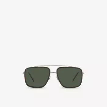 Солнцезащитные очки dg2220 в металлической квадратной оправе Dolce & Gabbana, серебряный