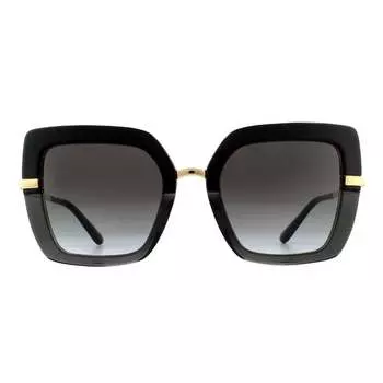 Солнцезащитные очки dg4373 32468g сверху с прозрачным серым градиентом Dolce & Gabbana, черный