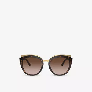 Солнцезащитные очки dg4383 в ацетатной оправе-бабочке Dolce & Gabbana, коричневый