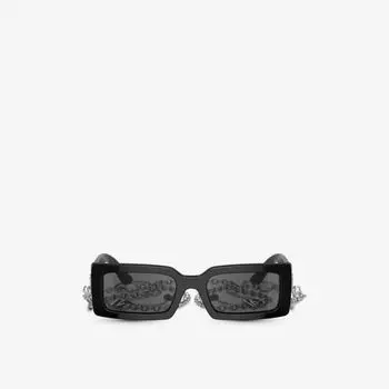 Солнцезащитные очки dg4416 в прямоугольной оправе из ацетата ацетата Dolce & Gabbana, черный