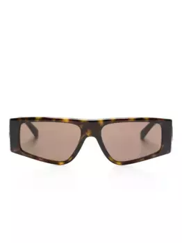 Солнцезащитные очки DG Crossed в прямоугольной оправе Dolce & Gabbana Eyewear, коричневый
