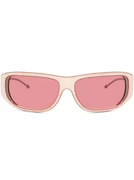 Солнцезащитные очки Diesel с изогнутой оправой, розовый