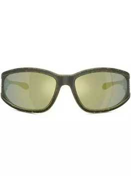 Солнцезащитные очки Diesel в прямоугольной оправе, зеленый
