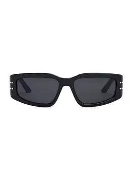 Солнцезащитные очки DiorSignature S9U 58MM с геометрическим рисунком Dior, черный