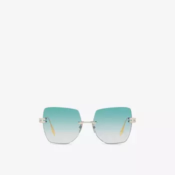 Солнцезащитные очки Dita с асимметричной металлической оправой, серебряный