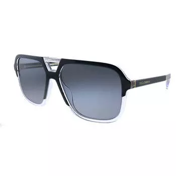 Солнцезащитные очки Dolce & Gabbana DG 4354 501/81 58 мм унисекс квадратные, цвет top black on crystal