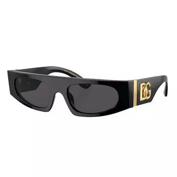 Солнцезащитные очки Dolce & Gabbana DG 4411 501/87 54 мм женские прямоугольные, черный/золотой