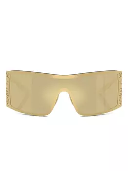 Солнцезащитные очки Dolce & Gabbana Eyewear с изогнутой оправой, золотой