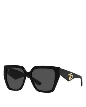 Солнцезащитные очки Dolce & Gabbana квадратной формы, 55 мм, черный