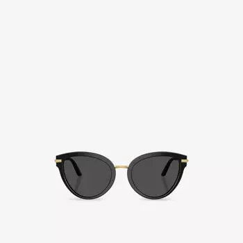 Солнцезащитные очки Dolce & Gabbana с оправой из ацетата в форме бабочки, черный