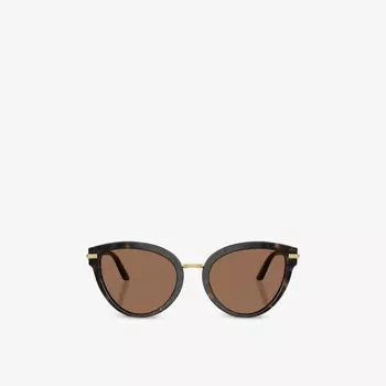 Солнцезащитные очки Dolce & Gabbana с оправой из ацетата в форме бабочки, коричневый