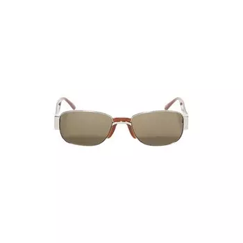Солнцезащитные очки Dries Van Noten Rectangular Sunglasses, цвет Silver/Brown