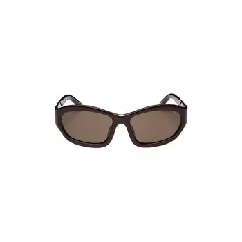 Солнцезащитные очки Dries Van Noten x Linda Farrow Rectangle Sunglasses, цвет Dark Brown/Silver/Brown