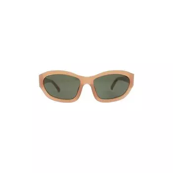Солнцезащитные очки Dries Van Noten x Linda Farrow Rectangle Sunglasses, цвет Dark Camel/Silver/Green
