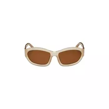 Солнцезащитные очки Dries Van Noten x Linda Farrow Rectangle Sunglasses, цвет Sun Taupe/Silver/Brown
