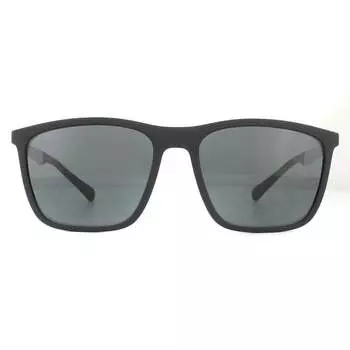 Солнцезащитные очки ea4150 506387 резиновые серые Emporio Armani, черный