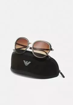 Солнцезащитные очки Emporio Armani, блестящее розовое золото/серый