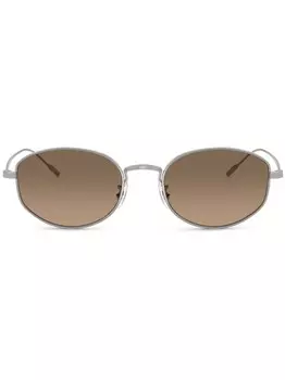 Солнцезащитные очки Estra в овальной оправе Oliver Peoples, серебряный