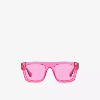Солнцезащитные очки Fausto в квадратной оправе из ацетата FT0711 Tom Ford, розовый
