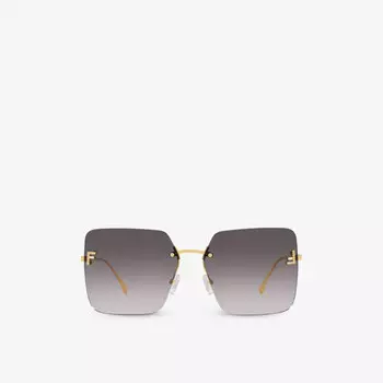 Солнцезащитные очки Fe4082Us в квадратной оправе из металла Fendi, черный