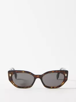 Солнцезащитные очки fendi bold из ацетата кошачьего глаза Fendi, коричневый