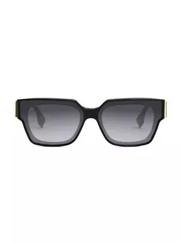 Солнцезащитные очки Fendi First 63MM прямоугольной формы Fendi, черный