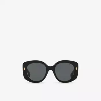 Солнцезащитные очки Fendi Roma круглые из ацетата, черный