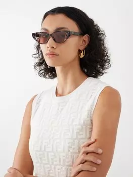Солнцезащитные очки fendigraphy из ацетата с кошачьим глазом и логотипом Fendi, коричневый