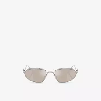 Солнцезащитные очки Ferrari Fh1022T с металлической овальной оправой, серебряный