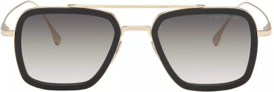 Солнцезащитные очки Flight.006 в черно-золотом цвете Dita, черный/золотой