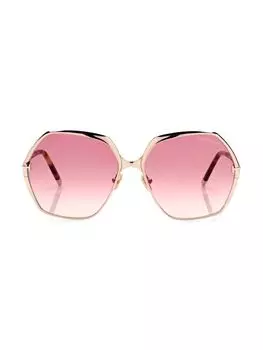 Солнцезащитные очки Fonda 60MM с геометрическим рисунком Tom Ford, цвет Rose Gold