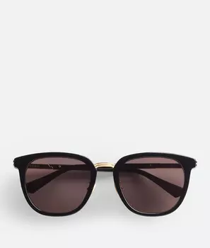 Солнцезащитные очки Forte Square Bottega Veneta, черный/серый