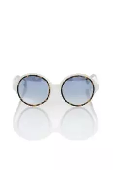 Солнцезащитные очки Frankie Morello Chic Round с черепашьими акцентами для женщин, белый