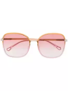 Солнцезащитные очки Franky в массивной квадратной оправе Chlo Eyewear, желтый