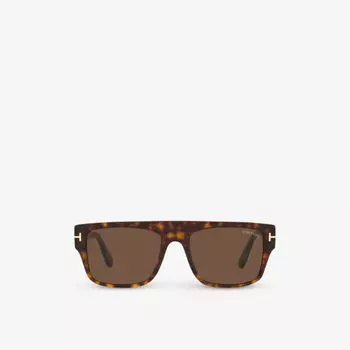 Солнцезащитные очки FT0907 Dunning в квадратной оправе из ацетата ацетата Tom Ford, коричневый