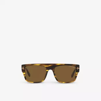 Солнцезащитные очки FT0907 Dunning в квадратной оправе из ацетата ацетата Tom Ford, коричневый