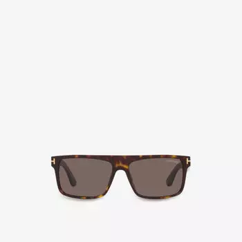 Солнцезащитные очки FT0999 в квадратной оправе из ацетата ацетата Tom Ford, коричневый