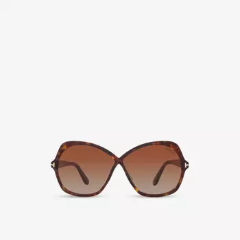 Солнцезащитные очки FT1013 в круглой оправе из ацетата Tom Ford, коричневый