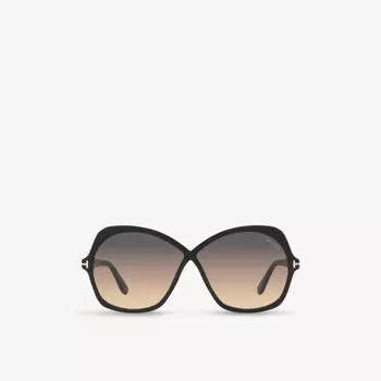 Солнцезащитные очки ft1013 в круглой оправе из ацетата Tom Ford, черный