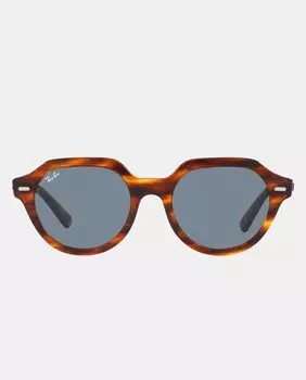 Солнцезащитные очки-гавана унисекс закругленной формы Ray-Ban, коричневый