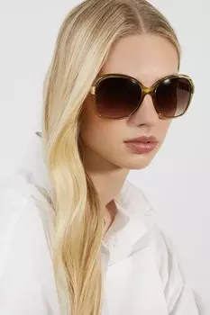 Солнцезащитные очки Gernada в металлической оправе с принтом Dune London, зеленый