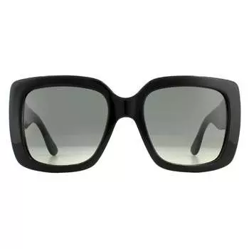 Солнцезащитные очки gg0141s 001 серые с градиентом Gucci, черный