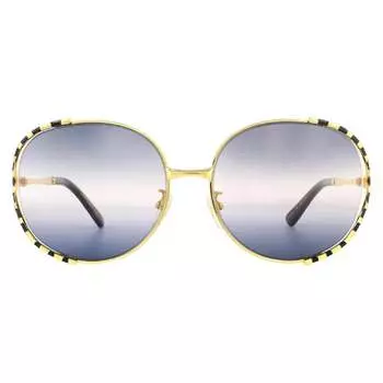 Солнцезащитные очки gg0595s 001 черные с серым градиентом Gucci, желтый